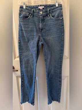 Good American High Rise Cigarette Straight Distressed Jeans, Size 2/26